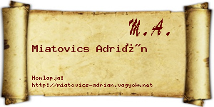 Miatovics Adrián névjegykártya